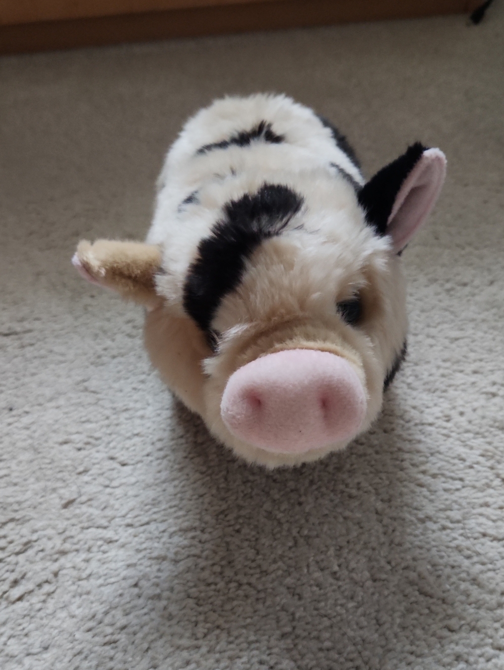 Miyoni Tots Pig Plush Stuffed Animal 10 Inch Black And Tan Like New